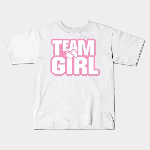 Team Girl Baby Shower Gender Reveal Party Pink Kids T-Shirt by macshoptee